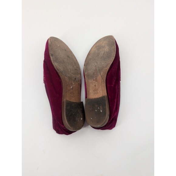 Sam Edelman Lorraine Velvet Fushia Pink Velou Slip on Loafers Gold Accent Size 7 - Picture 12 of 12